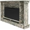 imageNovogratz Waverly 64 Inch Electric Fireplace with Mantel Replaceable Fireplace Insert Heater Remote Control Timer Color Changing Crystal Ember Flames For Living Room or Bedroom BlackOnyx Marble