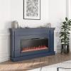 imageNovogratz Waverly 64 Inch Electric Fireplace with Mantel Replaceable Fireplace Insert Heater Remote Control Timer Color Changing Crystal Ember Flames For Living Room or Bedroom BlackNavy