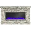 imageNovogratz Waverly 64 Inch Electric Fireplace with Mantel Replaceable Fireplace Insert Heater Remote Control Timer Color Changing Crystal Ember Flames For Living Room or Bedroom BlackOnyx Marble