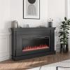 imageNovogratz Waverly 64 Inch Electric Fireplace with Mantel Replaceable Fireplace Insert Heater Remote Control Timer Color Changing Crystal Ember Flames For Living Room or Bedroom BlackBlack