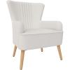 imageNovogratz William Tufted Accent Chair Living Room Armchair White Faux Leather