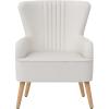 imageNovogratz William Tufted Accent Chair Living Room Armchair White Faux Leather
