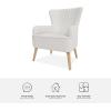 imageNovogratz William Tufted Accent Chair Living Room Armchair White Faux Leather