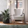 imageNovogratz William Tufted Accent Chair Living Room Armchair White Faux Leather