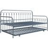 imageNovogratz Bright Pop Full Metal Daybed with Twin Trundle Bed BlackStone Blue