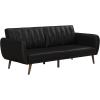 imageNovogratz Brittany 815quot Futon Sofa Bed and Couch Sleeper Ivory BoucleBlack