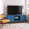 imageNovogratz Cache Metal LockerStyle TV Stand for TVs up to 65quot OrangeBright Blue