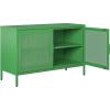 imageNovogratz Channing 2 Door Storage CabinetMesh Metal Locker NavyKelly Green