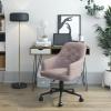 imageNovogratz Her Majesty Office Chair with Casters Adjustable Height and Swivel Motion Gray Linen