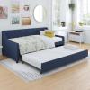 imageNovogratz Her Majesty Upholstered Daybed and Trundle Twin over Twin Grey LinenBlue Linen