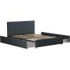 imageNovogratz Kelly Upholstered Bed with Underbed Storage Drawers and Clean Lined Headboard Queen Dark Gray LinenNavy