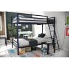 imageNovogratz Maxwell Metal Full Loft Bed with Desk ampamp Shelves NavyBlackNavy Blue