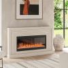 imageNovogratz Monroe Wide Mantel Stone and Crystal Electric Fireplace White OakWhite Oak