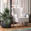 imageNovogratz William Tufted Accent Chair Living Room Armchair White Faux Leather