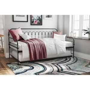 imageNovogratz Bright Pop Full Metal Daybed with Twin Trundle Bed BlackBlack