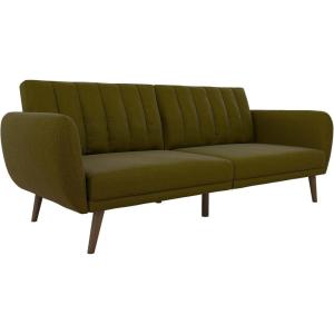 imageNovogratz Brittany 815quot Futon Sofa Bed and Couch Sleeper Ivory BoucleGreen