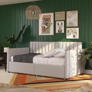 imageNovogratz Brittany Upholstered Bed Daybed Twin GrayGrey