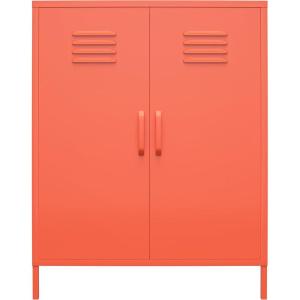 imageNovogratz Cache 2 Door Metal Locker Style Storage Accent Cabinet Orange