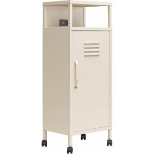 imageNovogratz Cache Metal LockerStyle Mobile Storage Cart Powder BlueParchment