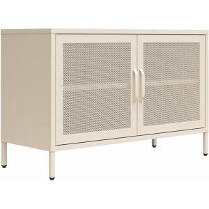 imageNovogratz Channing 2 Door Storage CabinetMesh Metal Locker NavyParchment