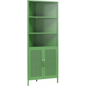 imageNovogratz Channing Corner Storage Cabinet with 2 Doors Navy BlueKelly Green