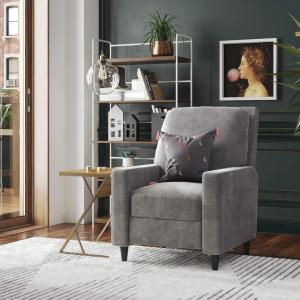 imageNovogratz Lana Pushback Living Room Accent Chair Light Gray Velvet Recliner DA2025779NLight Gray Velvet