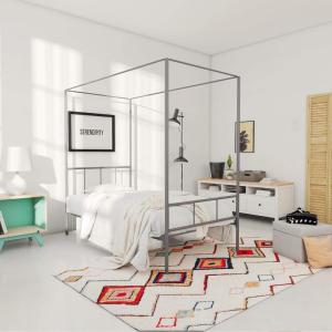 imageNovogratz Marion Canopy Bed King BlackDark Gray