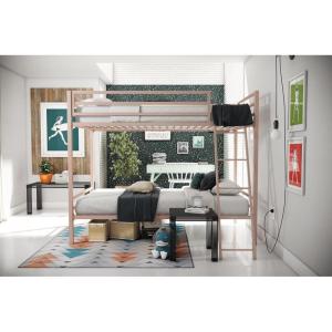 imageNovogratz Maxwell Metal Full Loft Bed with Desk ampamp Shelves NavyBlackPink