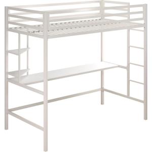 imageNovogratz Maxwell Metal Full Loft Bed with Desk ampamp Shelves NavyBlackWhite