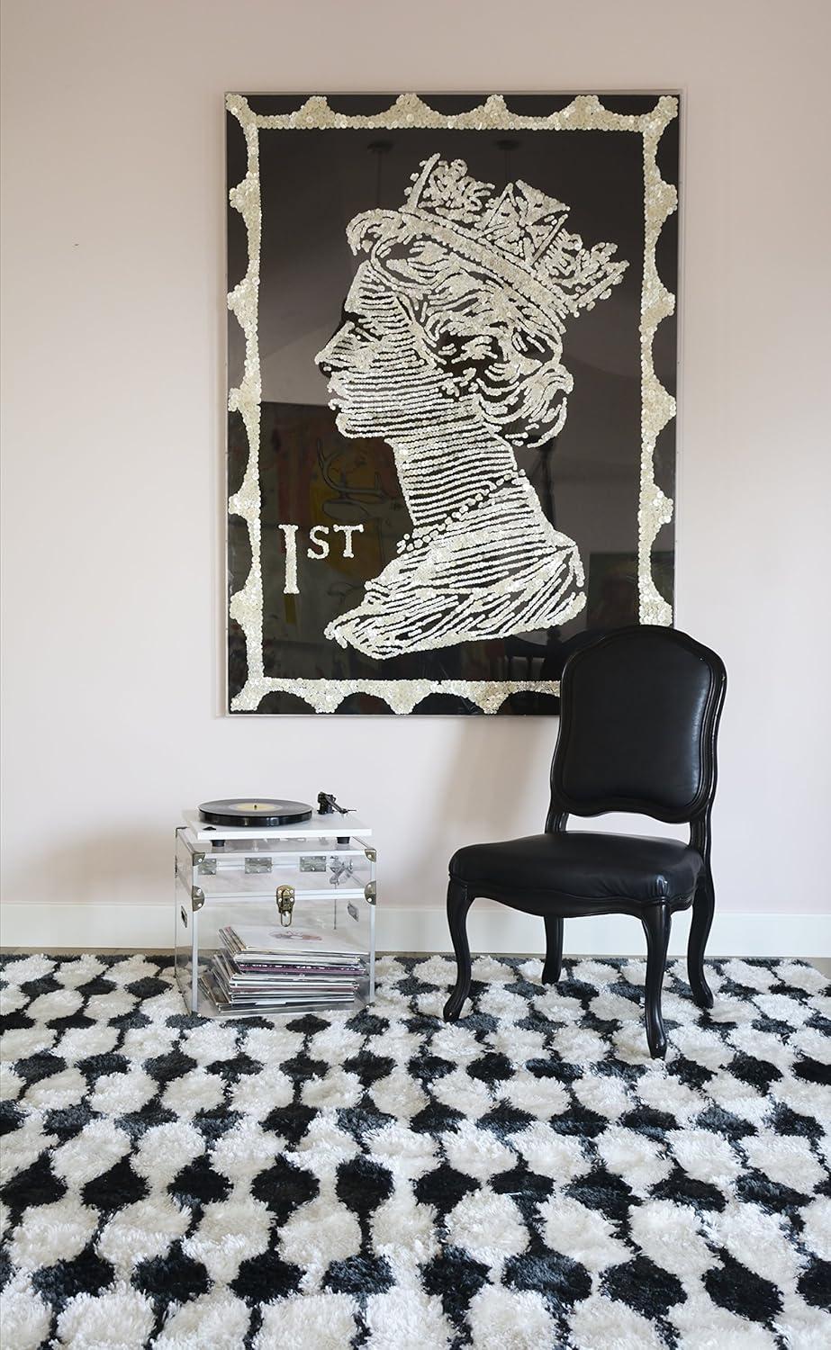 imageNovogratz by Momeni Retro Collection Stockings Shag Area Rug 20quot x 30quot TaupeBlack