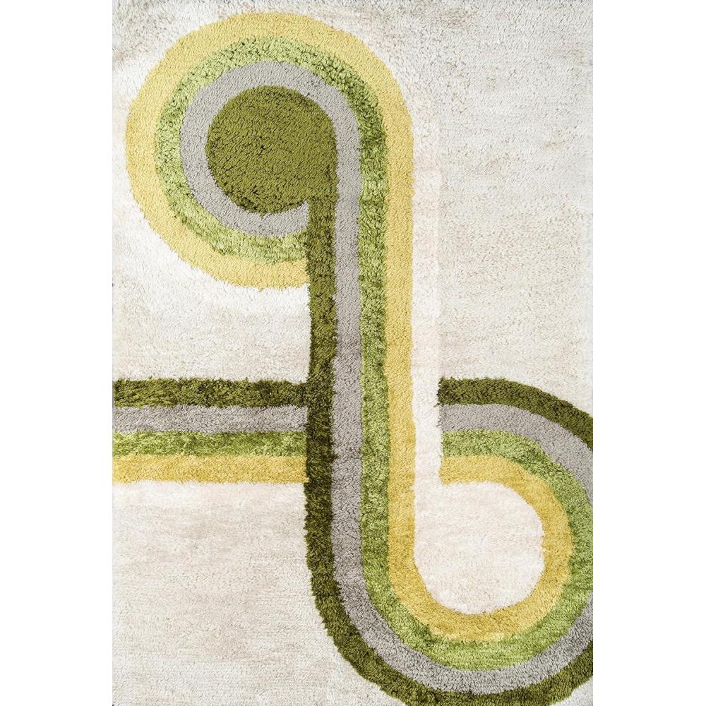 imageNovogratz Retro Collection Bullseye Shag Area Rug 20quot x 30quot BlueGreen