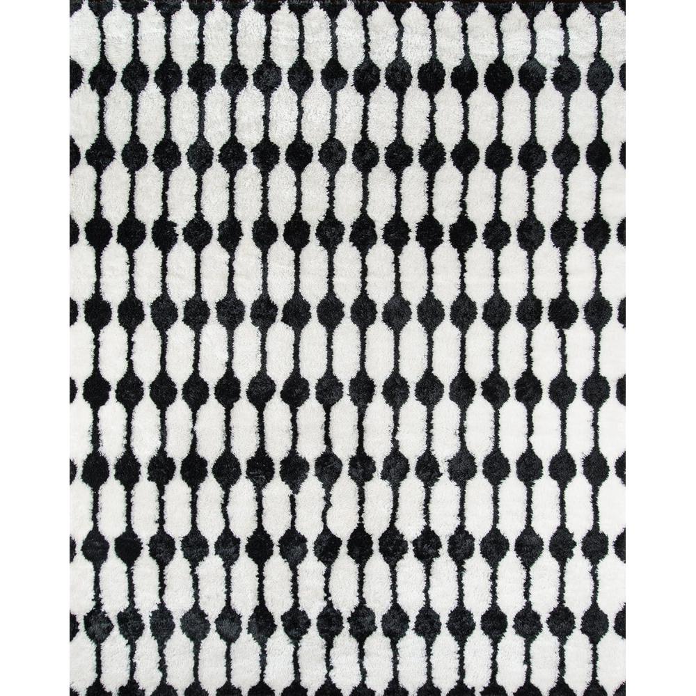 imageNovogratz by Momeni Retro Collection Stockings Shag Area Rug 20quot x 30quot TaupeBlack