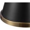 imageGLOBE 65789 Mia 1Light SemiFlush Mount Ceiling Light Matte Black Shade Matte Brass Accent Bulb Not Included
