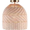 imageGLOBE Electric 65790 1Light Flush Mount Ceiling Light Matte Brass Cream Rattan ShadeArtessa