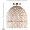 imageGLOBE Electric 65790 1Light Flush Mount Ceiling Light Matte Brass Cream Rattan ShadeArtessa