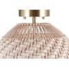imageGLOBE Electric 65790 1Light Flush Mount Ceiling Light Matte Brass Cream Rattan ShadeArtessa