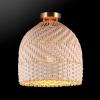 imageGLOBE Electric 65790 1Light Flush Mount Ceiling Light Matte Brass Cream Rattan ShadeArtessa