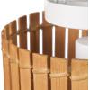 imageGLOBE Electric 65790 1Light Flush Mount Ceiling Light Matte Brass Cream Rattan ShadeBali