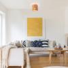 imageGLOBE Electric 65790 1Light Flush Mount Ceiling Light Matte Brass Cream Rattan ShadeBali