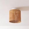 imageGLOBE Electric 65790 1Light Flush Mount Ceiling Light Matte Brass Cream Rattan ShadeBali
