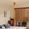 imageGLOBE Electric 65790 1Light Flush Mount Ceiling Light Matte Brass Cream Rattan ShadeBali