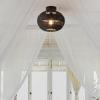 imageGLOBE Electric 65790 1Light Flush Mount Ceiling Light Matte Brass Cream Rattan ShadeBeth