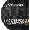 imageGLOBE Electric 65790 1Light Flush Mount Ceiling Light Matte Brass Cream Rattan ShadeBeth