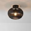 imageGLOBE Electric 65790 1Light Flush Mount Ceiling Light Matte Brass Cream Rattan ShadeBeth