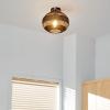imageGLOBE Electric 65790 1Light Flush Mount Ceiling Light Matte Brass Cream Rattan ShadeBeth
