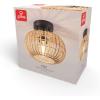 imageGLOBE Electric 65790 1Light Flush Mount Ceiling Light Matte Brass Cream Rattan ShadeFitz
