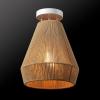 imageGLOBE Electric 65790 1Light Flush Mount Ceiling Light Matte Brass Cream Rattan ShadeGrant