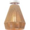 imageGLOBE Electric 65790 1Light Flush Mount Ceiling Light Matte Brass Cream Rattan ShadeGrant