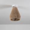 imageGLOBE Electric 65790 1Light Flush Mount Ceiling Light Matte Brass Cream Rattan ShadeGrant