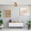 imageGLOBE Electric 65790 1Light Flush Mount Ceiling Light Matte Brass Cream Rattan ShadeGrant